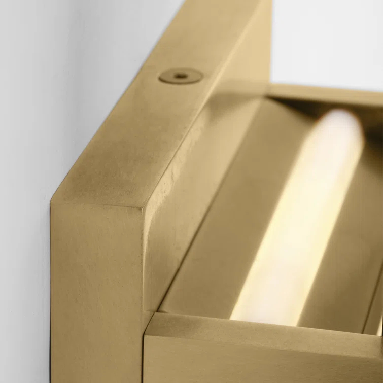 Natural Brass and Glass Dimmable LED Wall Sconce