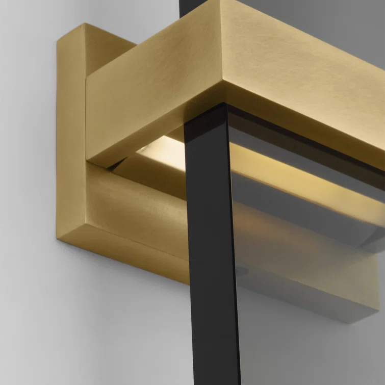 Natural Brass and Glass Dimmable LED Wall Sconce