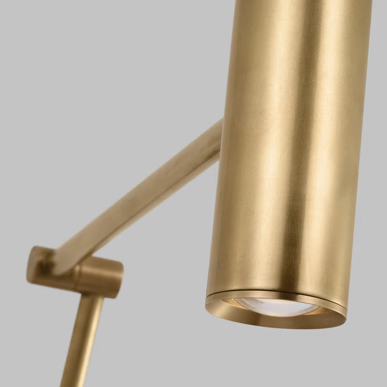 Antique Brass Adjustable LED Swing Arm Sconce