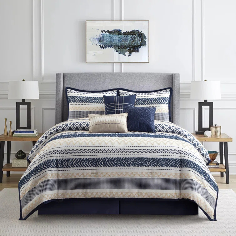 Ivanna 7 Piece Geometric Comforter Set