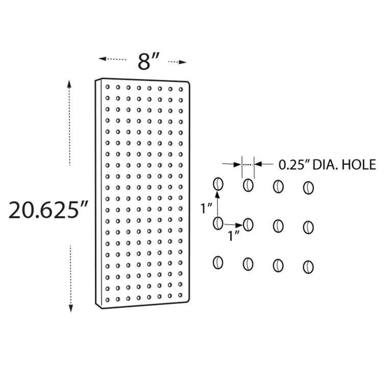 Pegboard Wall Panel Storage Solution, Size: 20.625"x 8", 2-Pack
