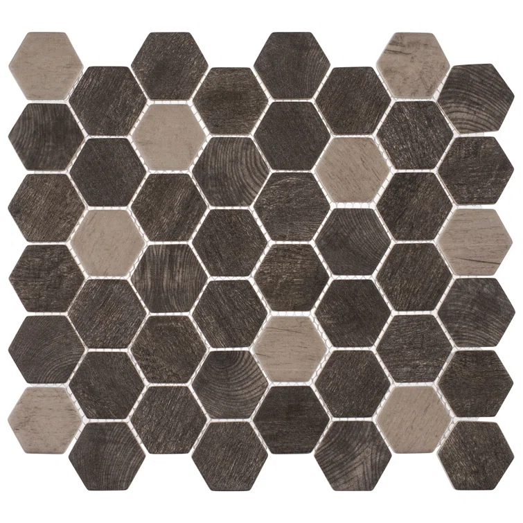 Terrain 2'' Hex Glass Mosaic Kitchen Backsplash, Bathroom, Shower, Wall and Floor Tile