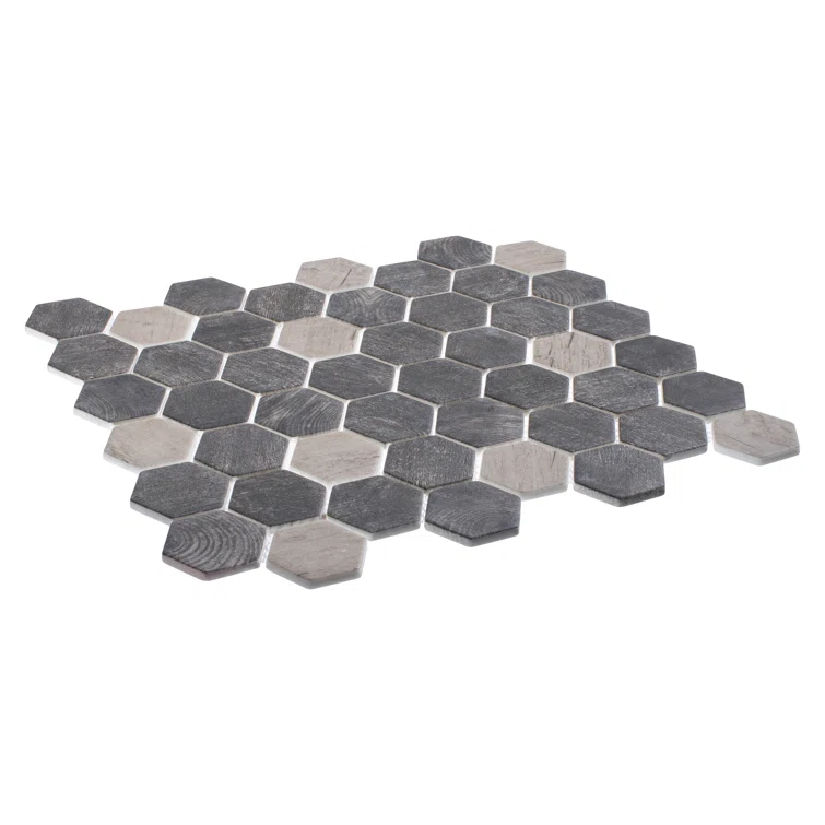 Terrain 2'' Hex Glass Mosaic Kitchen Backsplash, Bathroom, Shower, Wall and Floor Tile