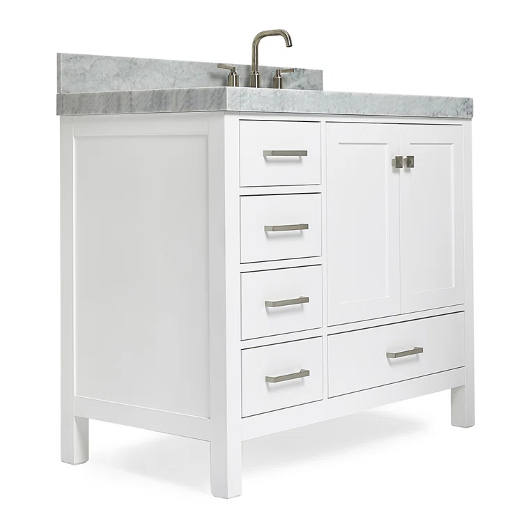 Cambridge 42'' Single Bathroom Vanity with Carrara Marble Top