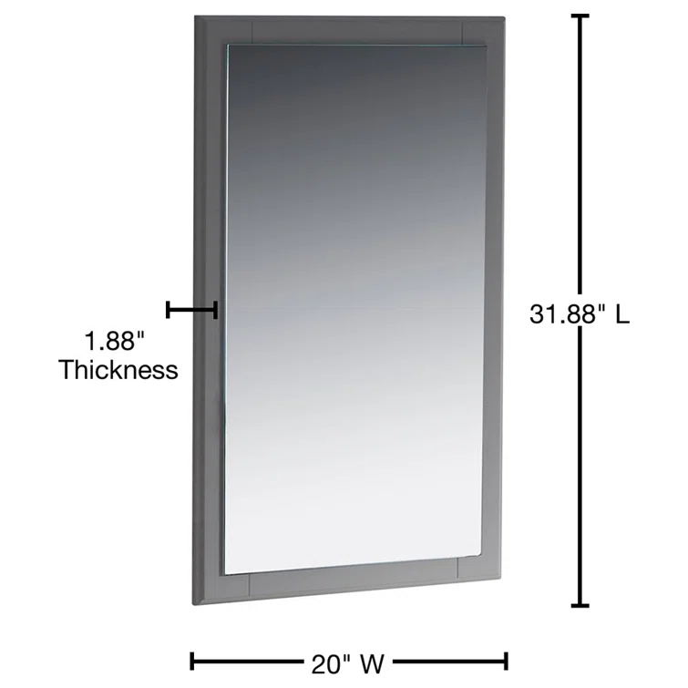 Oxford Wood Flat Wall Mirror