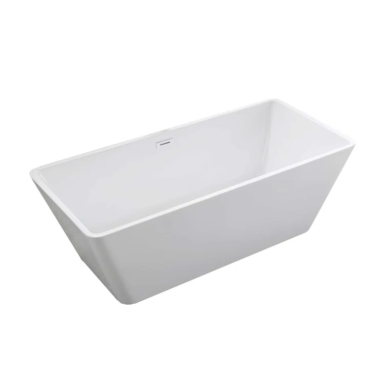 Toulouse 66.9'' x 31.1'' Freestanding Soaking Acrylic Bathtub