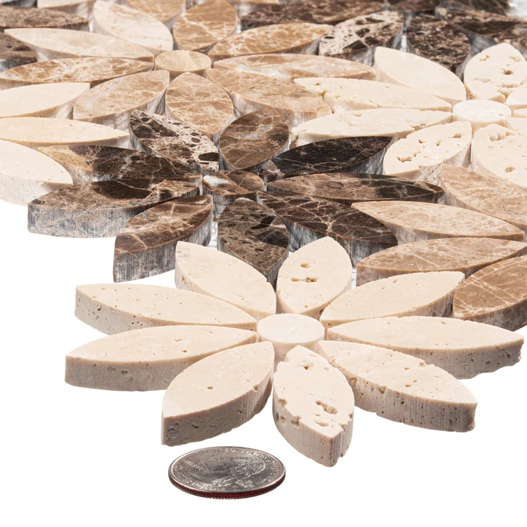 Fresh Novelty Flower Polished Natural Stones Wall & Floor Mosaic Tile