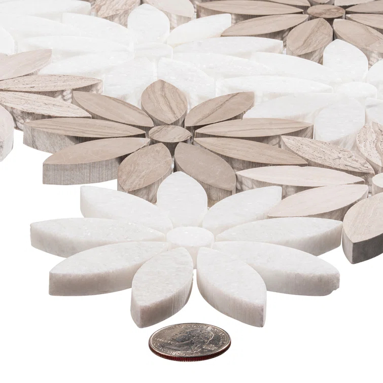 Fresh Novelty Flower Polished Natural Stones Wall & Floor Mosaic Tile