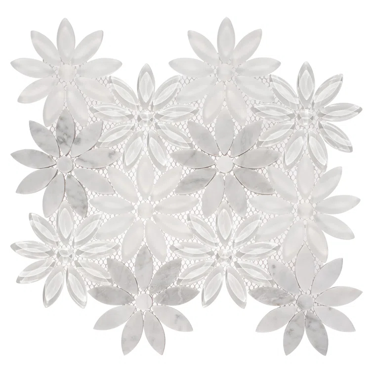 Fresh Novelty Flower Polished Natural Stones Wall & Floor Mosaic Tile