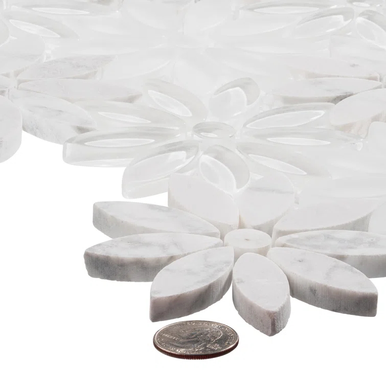 Fresh Novelty Flower Polished Natural Stones Wall & Floor Mosaic Tile