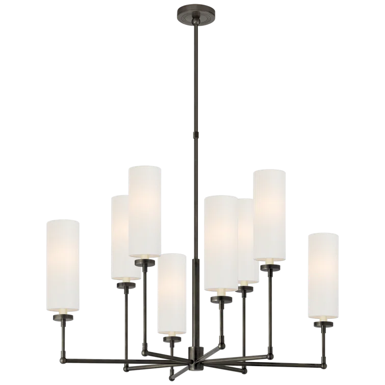 Ziyi Bronze 8-Light Candle Chandelier with Fabric Shades
