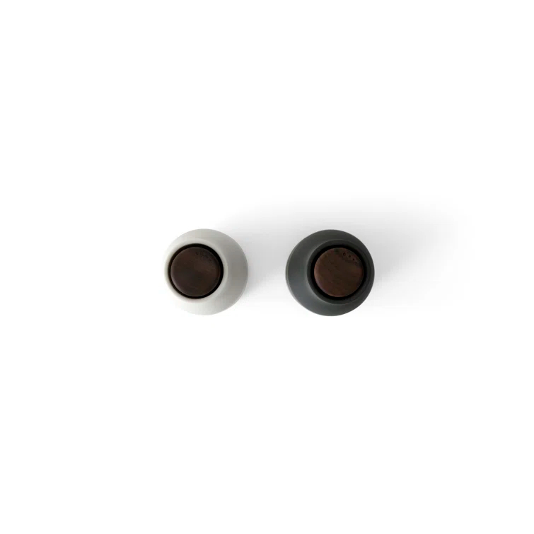 Carbon and Ash Wood and Plastic Salt and Pepper Grinder Set