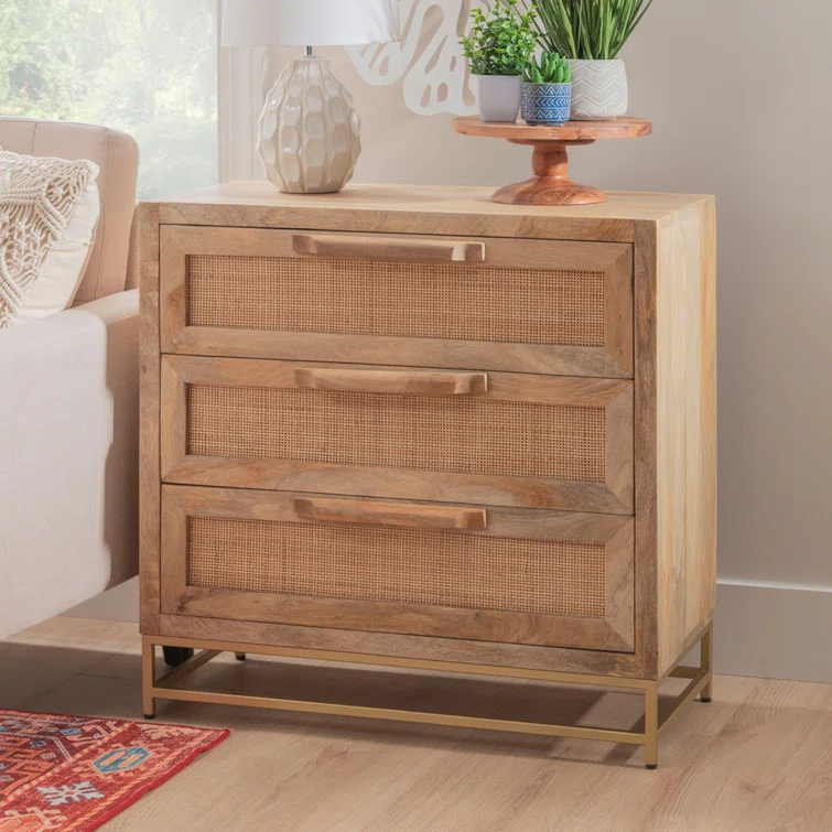 Leanne 3 Drawer 30" W Solid Wood Dresser
