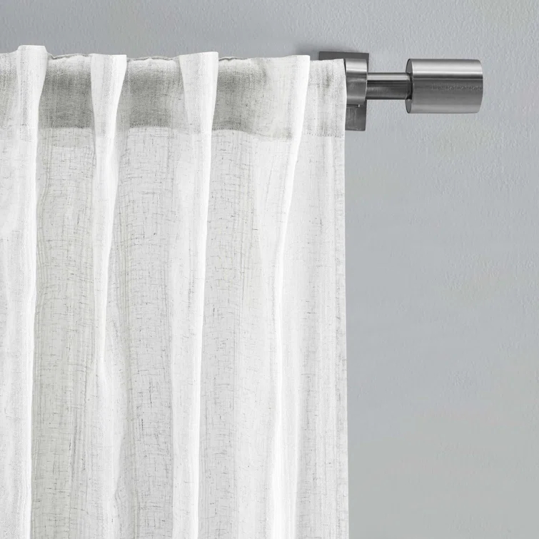 Textured Stripe Natural Curtain Panel Pair