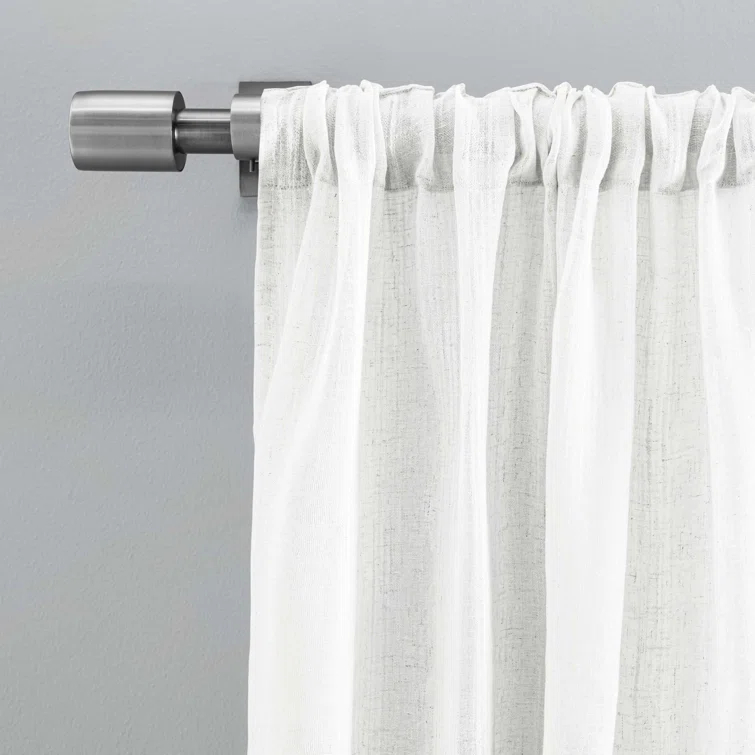 Textured Stripe Natural Curtain Panel Pair