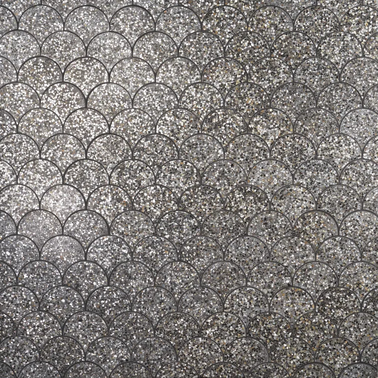 Shoal 5" Fishscale Terrazzo and Pearl Wall & Floor Mosaic Tile (0.74 Sq. Ft. / Sheet)