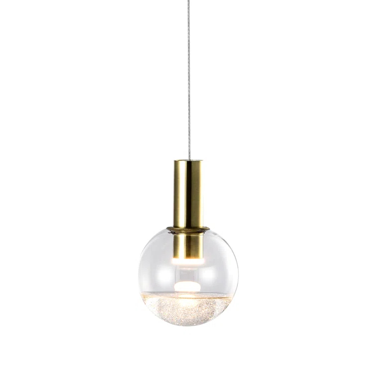 VONN Lighting Sienna 5-in Integrated LED Height Adjustable ETL Certified Pendant Light with Globe Shade