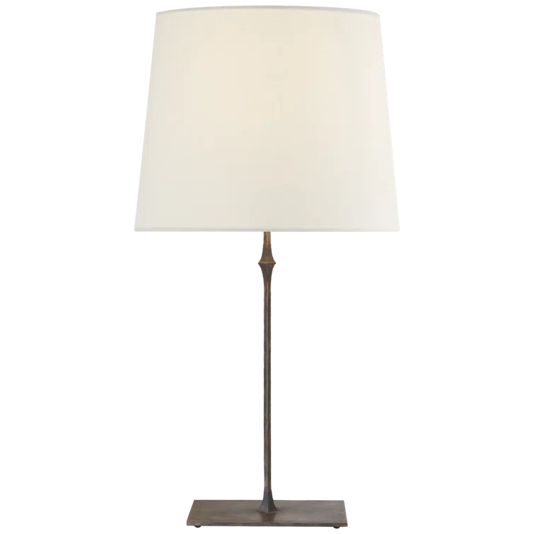 Edison Aged Iron Outdoor Table Lamp with Fabric Shade