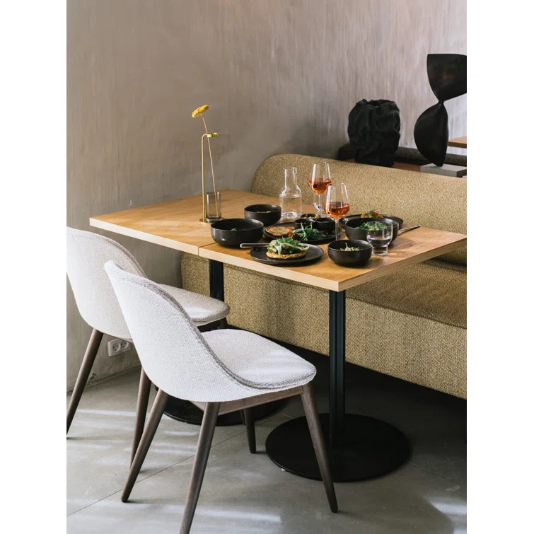 Black Oak & Gray Acrylic Side Chair with Solid Wood Legs
