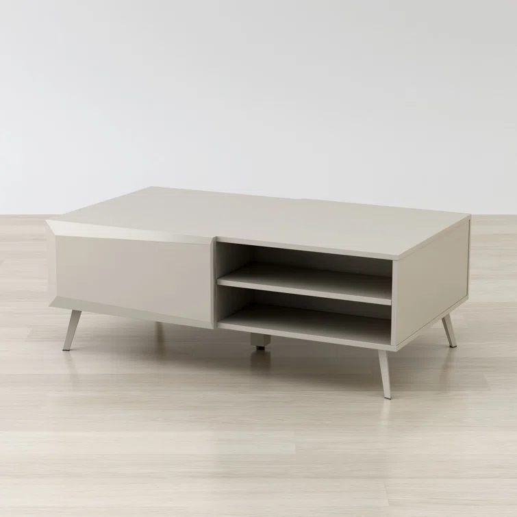 Home Living Room Modern Contemporary Altus 43" Coffee Table Gloss Grey