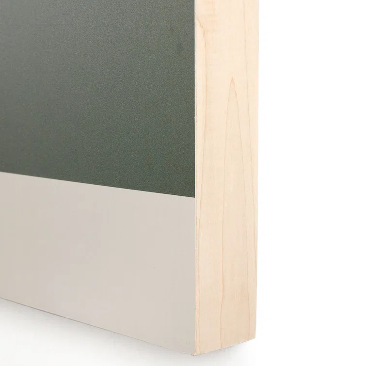 Large Green and White Abstract Wood Triptych Art Set