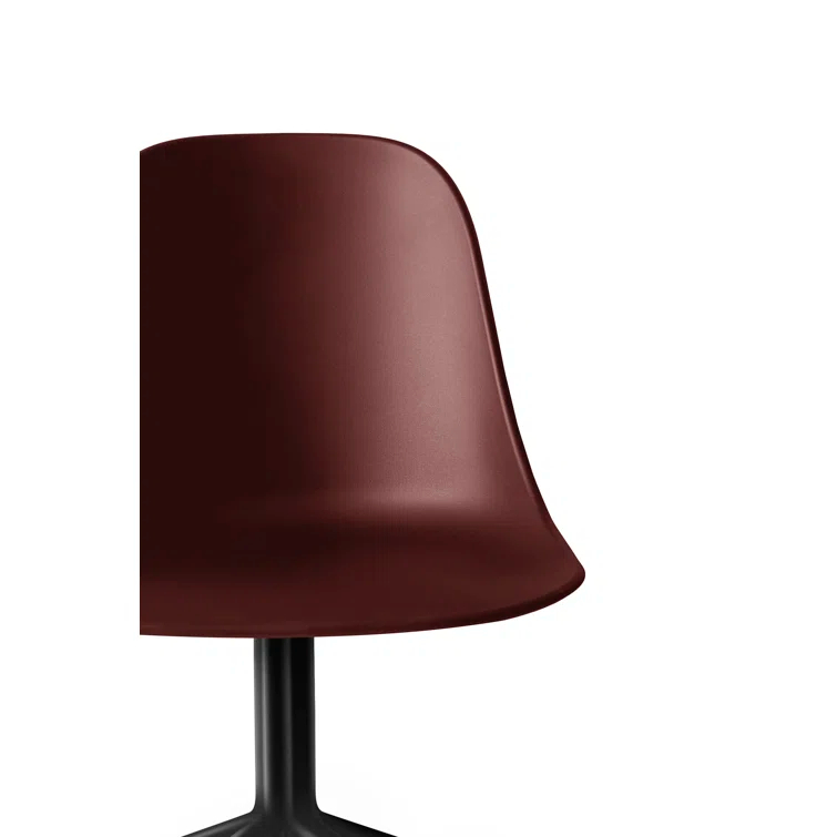 High Light Gray Leather Upholstered Swivel Side Chair with Metal Legs