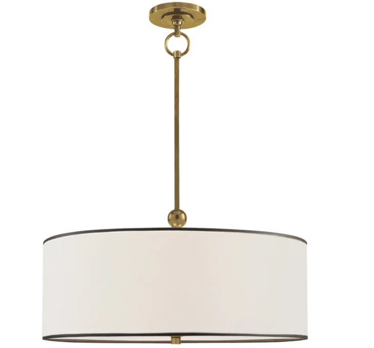 Hand-Rubbed Antique Brass 22" Drum Pendant Light