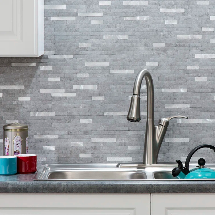 12'' W x 12.75'' L PVC Peel and Stick Mosaic Tile