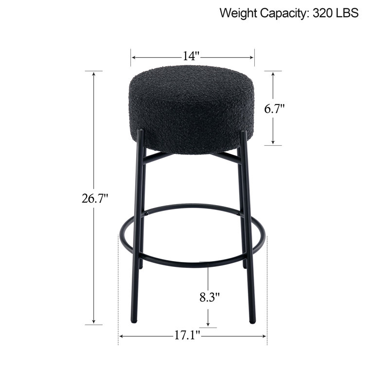 Swivel 26.7'' Boucle Counter Stool