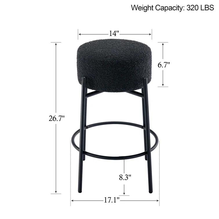 Swivel 26.7'' Boucle Counter Stool