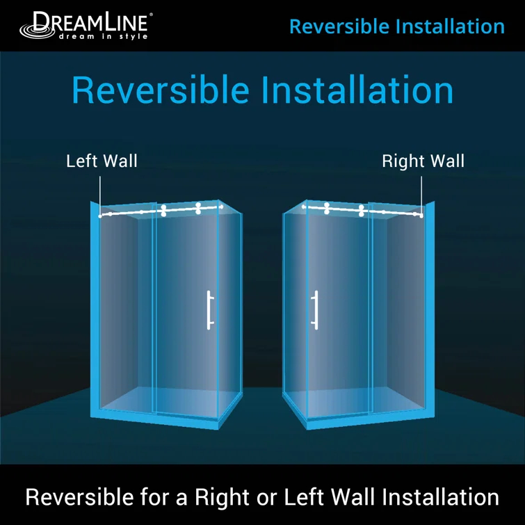 DreamLine Enigma-XO 34 1/2 in. D x 50-54 in. W x 76 in. H Frameless Shower Enclosure