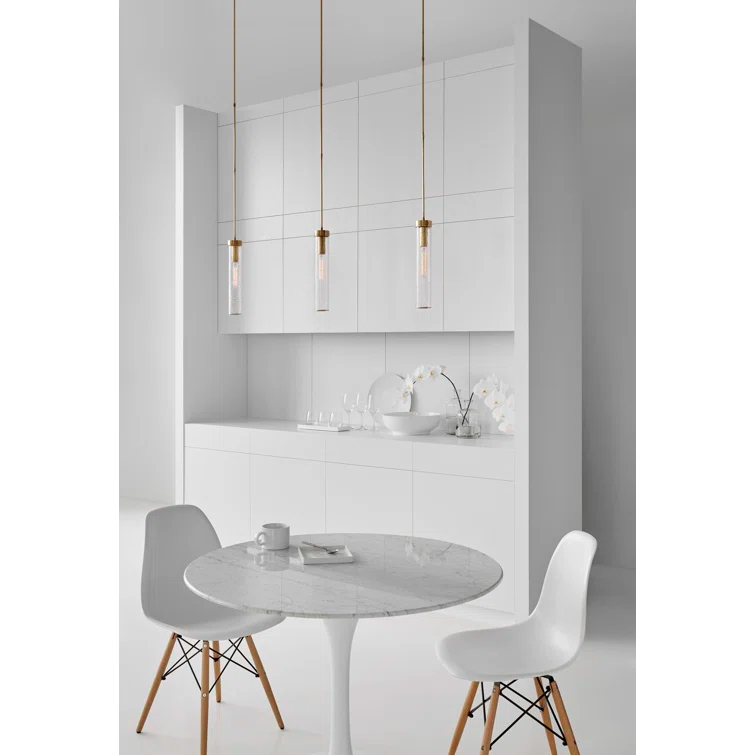 Liaison Crackled Glass 18.75" Bronze Mini Pendant Light