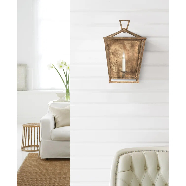 Polished Nickel 17" Dimmable Lantern Wall Sconce