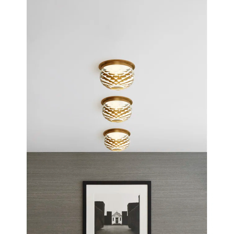 Hillam Elegance 5.5" Crystal & Nickel LED Flush Mount