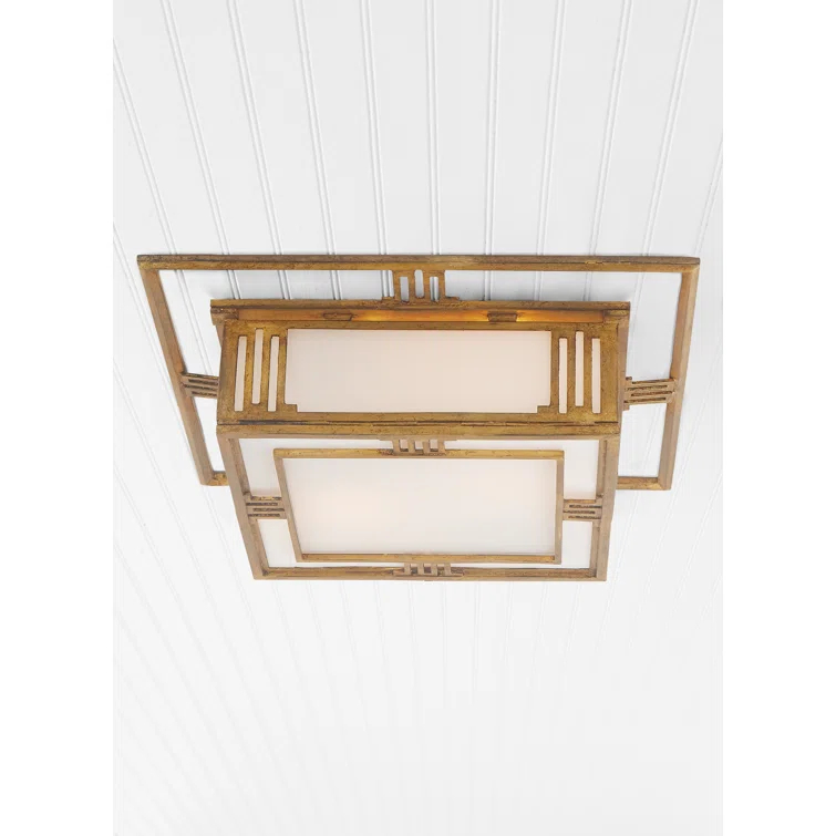 Enrique Gilded Iron Art Deco Flush Mount Ceiling Light