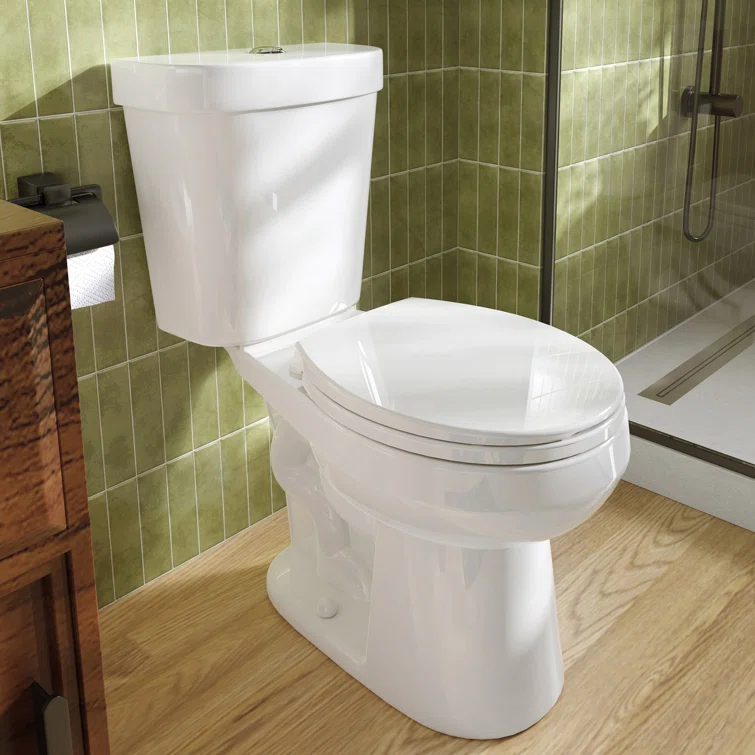 HOROW 1.28 Gallons GPF Round Chair Height Floor Mounted Two-Piece Toilet (Seat Included)