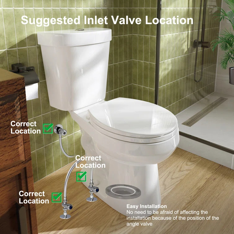 HOROW 1.28 Gallons GPF Round Chair Height Floor Mounted Two-Piece Toilet (Seat Included)