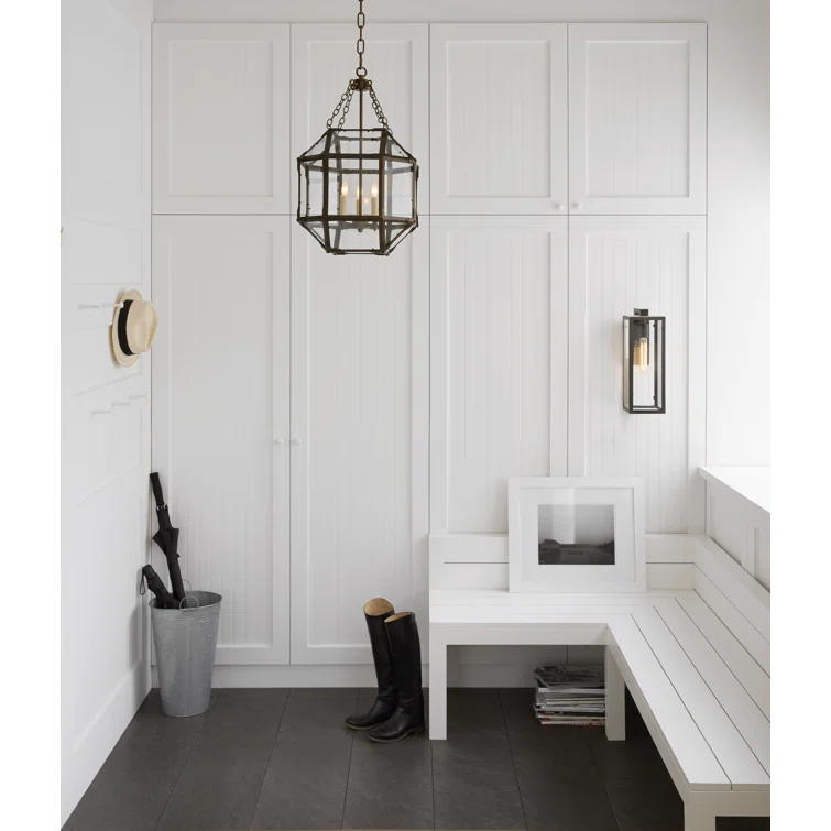 Morris Antique Zinc Finish 21.5" Clear Glass Pendant Light