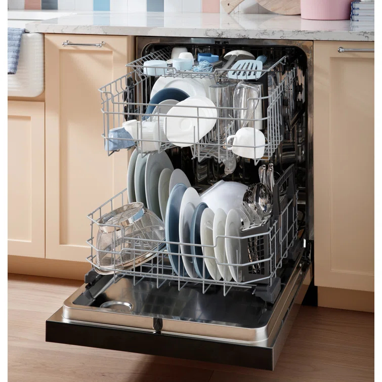 GE Appliances 24" 47 Decibel ENERGY STAR Certified Built-in Front Control Dishwasher with Adjustable Rack and Tall Tub