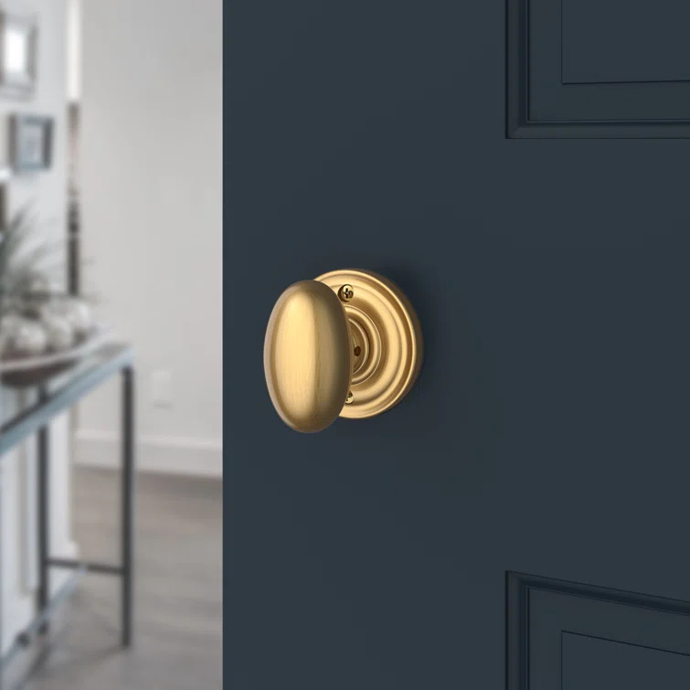 Ellipse Single Dummy Door Knob with Traditional Round Rose