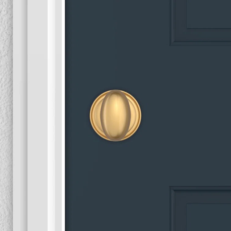 Ellipse Single Dummy Door Knob with Traditional Round Rose