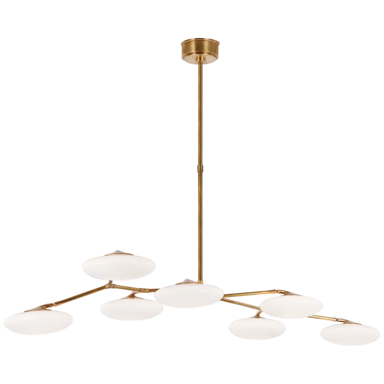 Brindille Soft Brass 7-Light LED Linear Chandelier
