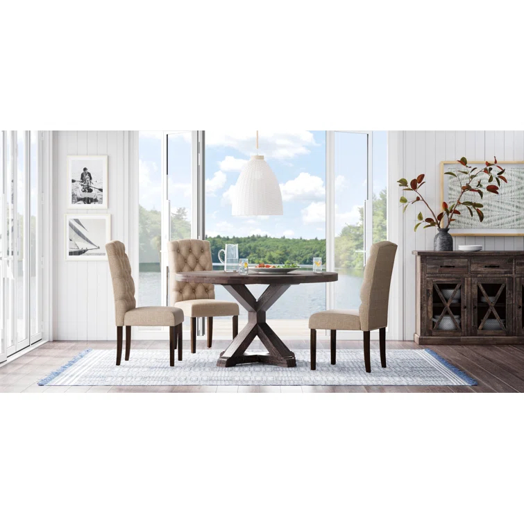 Bianca Round Solid Wood Dining Table
