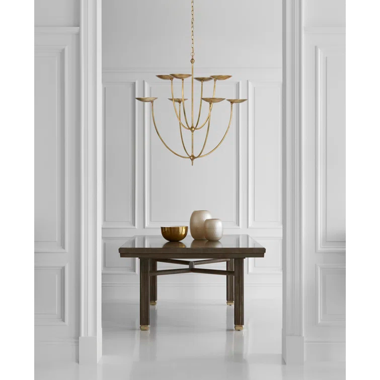 Keira Hand-Rubbed Antique Brass 8-Light LED Chandelier