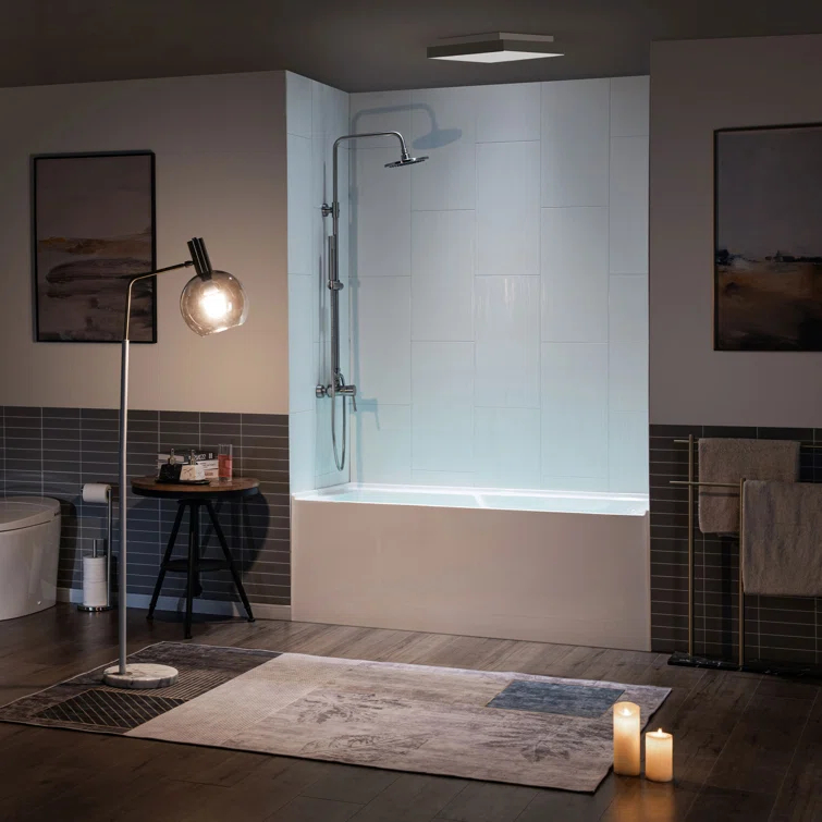 Flint 60'' x 30'' Alcove / Tile In Soaking Acrylic Bathtub