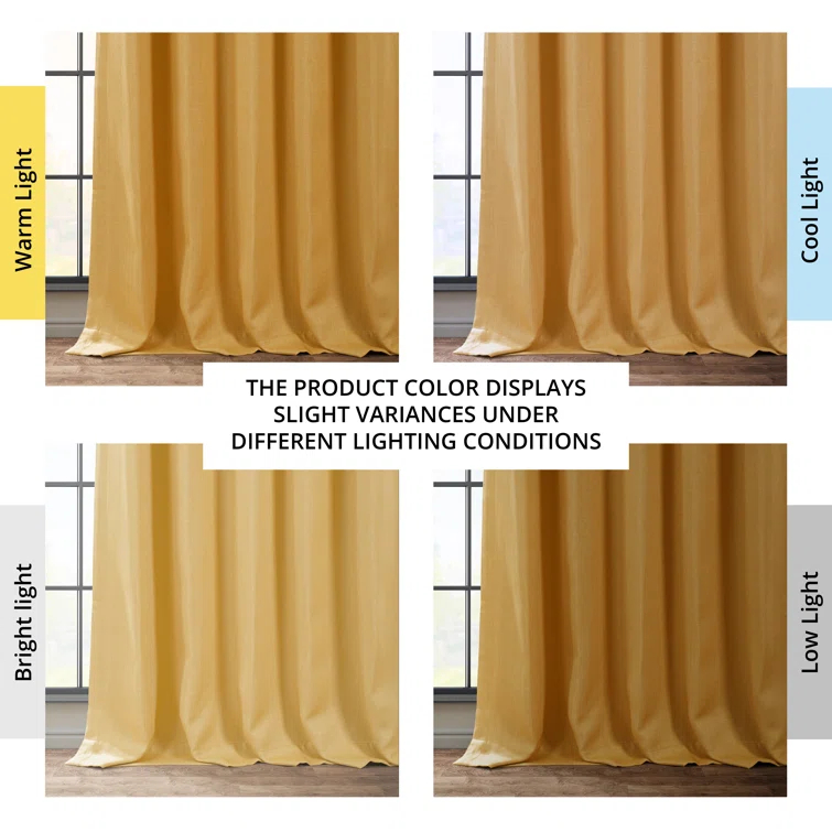 Ottis Textured Faux Linen Rod Pocket Room Darkening Curtains for Bedroom & Living Room Curtains - Single Panel Drapes
