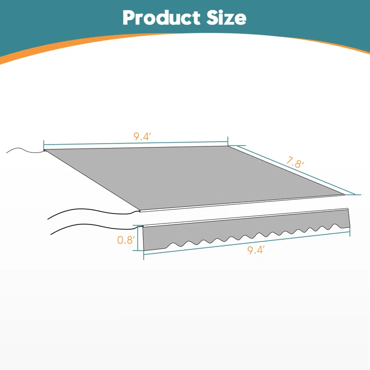 Manual Retractable Patio Door Window Awning Sunshade Shelter Outdoor Canopy