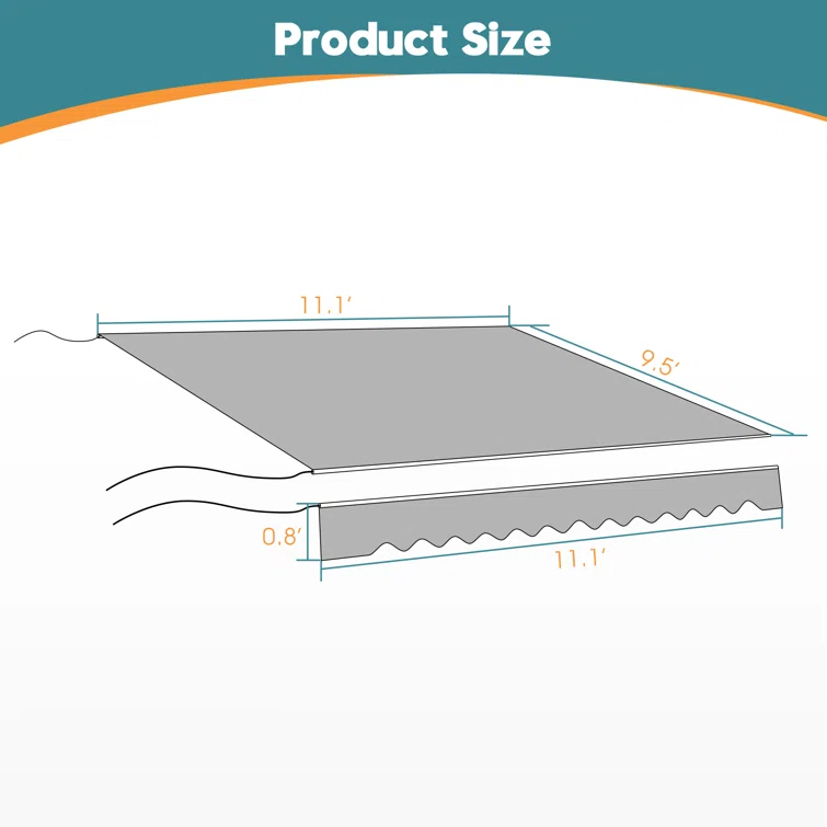 Patio Awning Fabric Replacement Sunshade Canopy for Retractable Awnings