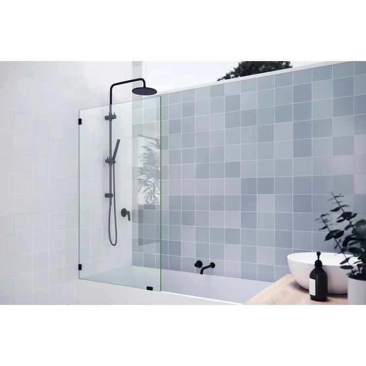 Vela 34 in. x 58.25 in. Frameless Single Fixed Bath Panel