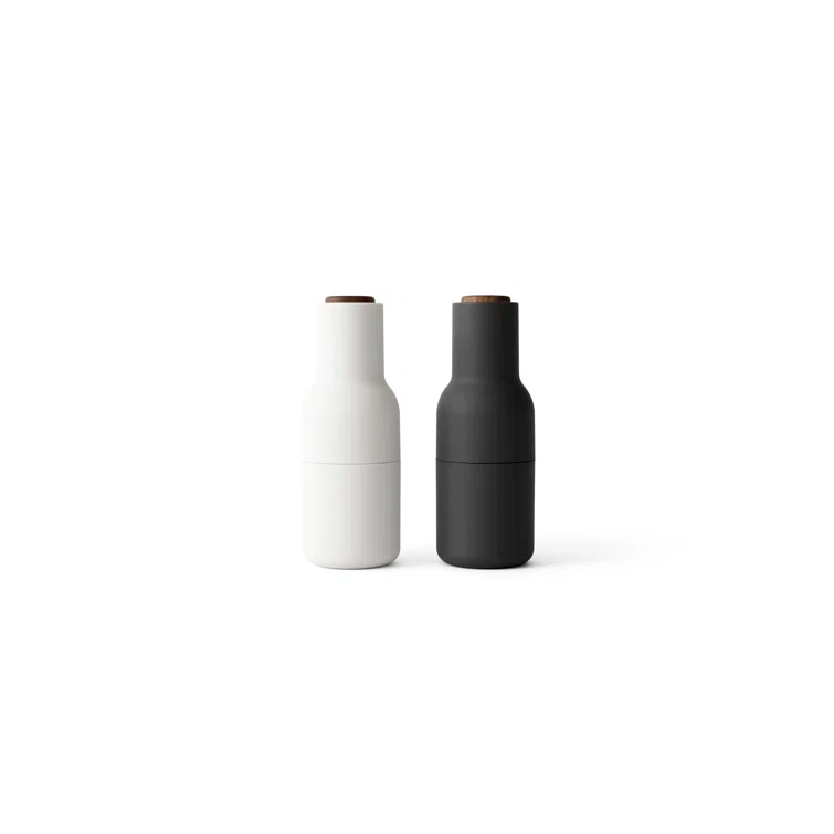 Carbon and Ash Wood and Plastic Salt and Pepper Grinder Set